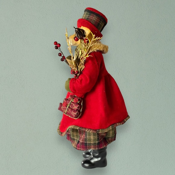 20” Elegantly Dressed Holiday Ceramic Dog Figurine Golden Retriever Yellow Lab - Picture 3 of 13